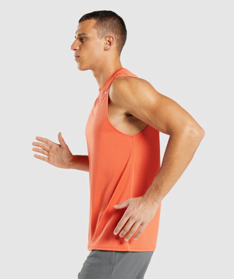 Men's Gymshark Arrival Sleeveless Tanks Orange | NZ 5LKBOW